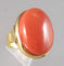 Bague 56 Bague en or jaune 750 sertie d’un cabochon de corail 58 Facettes R 1673  Nio