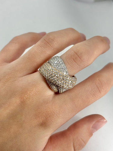 Bague 55 Bague en or rose 18K sertie de diamants env. 6 ct 58 Facettes 1724