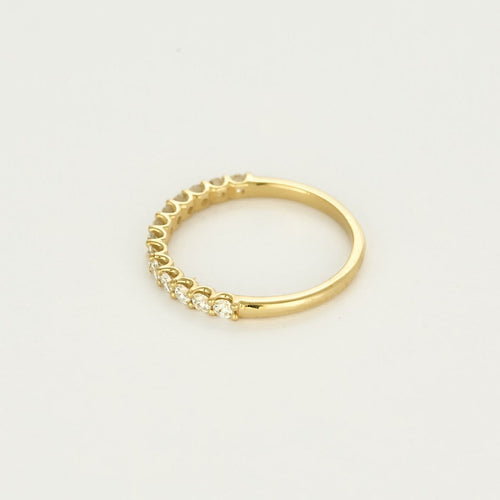 Bague 51 Demi-alliance - Bague en or jaune 18 carats et diamants 58 Facettes BAGUE-002