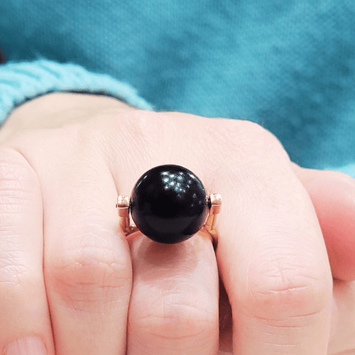 Bague 54 Bague en corail noir et or 18k 58 Facettes T27