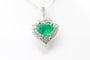 Pendentif Pendentif cœur en or blanc avec émeraude et diamants 58 Facettes 240165