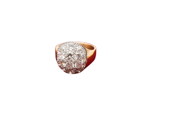 Bague 54 Bague ronde en or jaune 750 et platine sertie de diamants 58 Facettes 250580