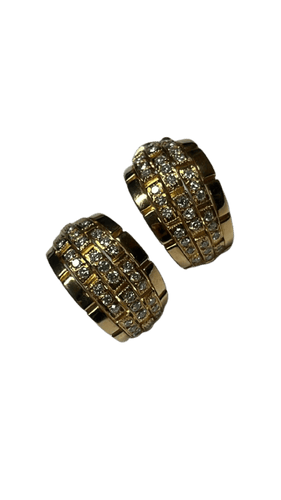 Boucles d'oreilles Cartier Maillon Panthère - Boucles d'oreilles en or jaune et diamants 58 Facettes C15