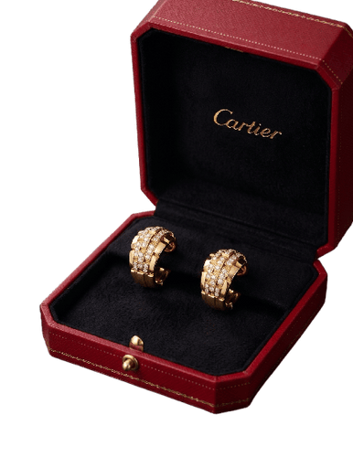 Boucles d'oreilles Cartier Maillon Panthère - Boucles d'oreilles en or jaune et diamants 58 Facettes C15