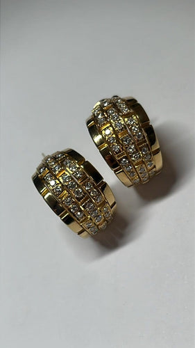Boucles d'oreilles Cartier Maillon Panthère - Boucles d'oreilles en or jaune et diamants 58 Facettes C15