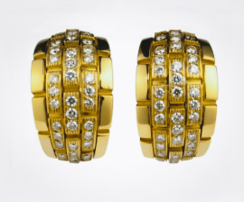 Boucles d'oreilles Cartier Maillon Panthère - Boucles d'oreilles en or jaune et diamants 58 Facettes C15
