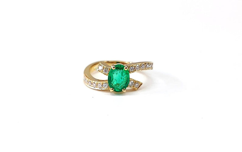 Bague 54 Bague émeraude et diamants 58 Facettes BAG-FA-56