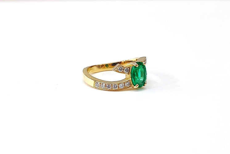 Bague 54 Bague émeraude et diamants 58 Facettes BAG-FA-56