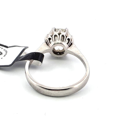 Bague 53 Bague solitaire vintage en or blanc avec diamant 1,90 ct 58 Facettes 171/26 E