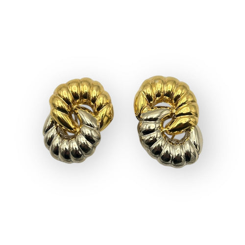 Boucles d'oreilles Boucles d'oreilles coquillage en or jaune et or blanc 750 58 Facettes 149066042