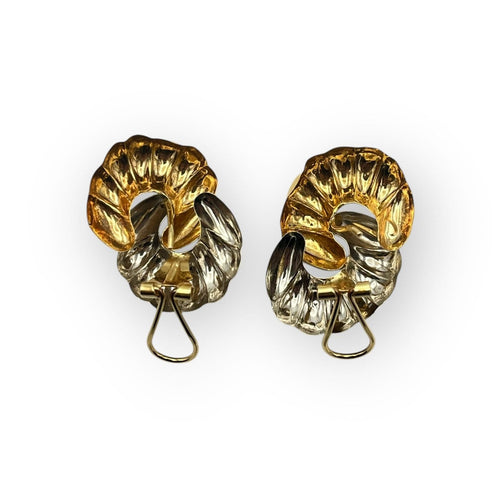 Boucles d'oreilles Boucles d'oreilles coquillage en or jaune et or blanc 750 58 Facettes 149066042