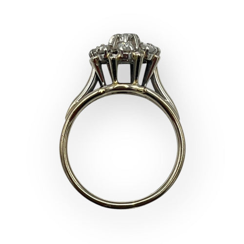 Bague 50 Bague marguerite en or blanc 750 sertie de diamants 58 Facettes 149067271