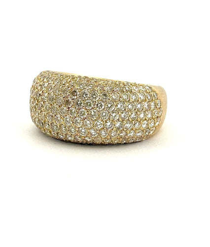 Bague 59 Bague en or jaune 18 carats pavée de diamants naturels 58 Facettes pav