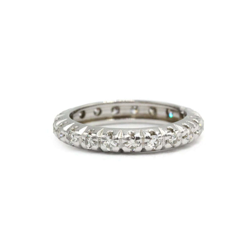 Bague 50 Alliance - Bague en or blanc 750 sertie de diamants demi-taille 58 Facettes 260079R
