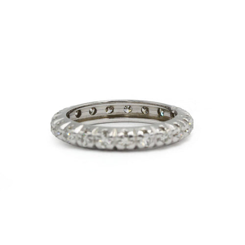 Bague 50 Alliance - Bague en or blanc 750 sertie de diamants demi-taille 58 Facettes 260079R