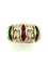 Bague 56 Tutti Frutti - Bague jonc en or jaune 18K, diamants et pierres 58 Facettes BG DIV