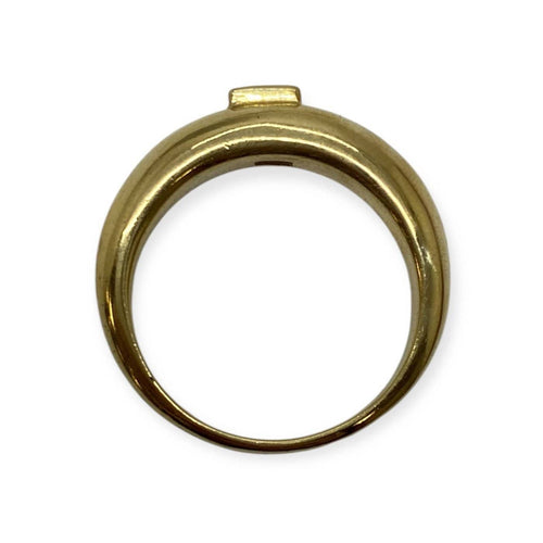 Bague 59 Bague jonc en or jaune 750 sertie d’un diamant taille baguette 58 Facettes 330092234