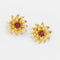 Boucles d'oreilles Tiffany & Co. - Boucles d'oreilles fleurs en or jaune 18k et rubis 58 Facettes 243
