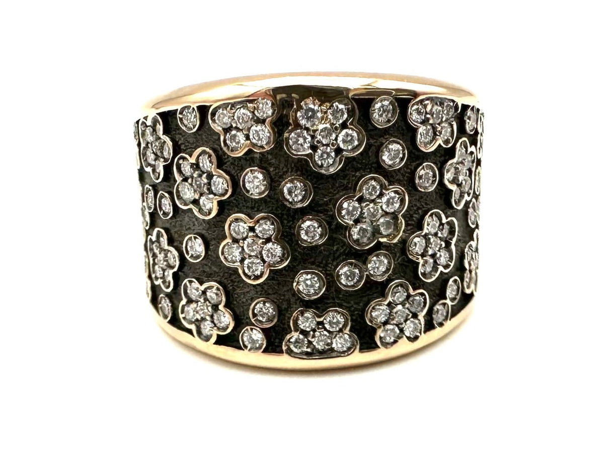 Pasquale Bruni Ricami - 18K rose gold and diamond band ring ...
