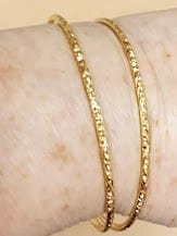 Bracelet Bracelets jonc fins gravés en or jaune 750 58 Facettes C/dk