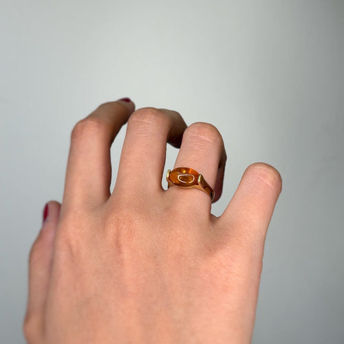 Bague 52 Bague en or jaune 750 sertie d’un ambre copal 58 Facettes 260090R