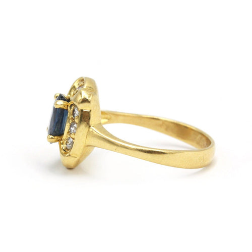 Bague 60.5 Bague en or jaune 750‰ avec saphir et diamants 58 Facettes 260084R