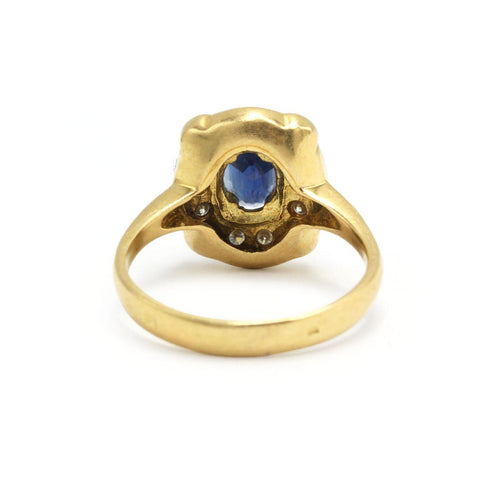 Bague 60.5 Bague en or jaune 750‰ avec saphir et diamants 58 Facettes 260084R