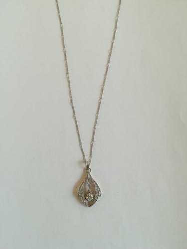 Collier Collier Art déco - Pendentif en or jaune et or blanc 750 et diamants 58 Facettes 01352