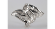 Bague 58 Bague nœud en or gris 750 sertie de diamants taille baguette 58 Facettes LP196