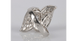 Bague 58 Bague nœud en or gris 750 sertie de diamants taille baguette 58 Facettes LP196