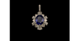 Pendentif Pendentif en or gris 750, saphir ovale et diamants 58 Facettes LP213