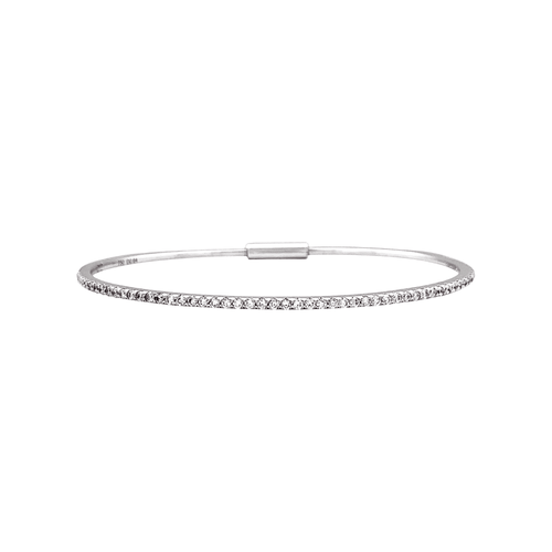 Bracelet Bracelet jonc or blanc et diamants. 58 Facettes 35451