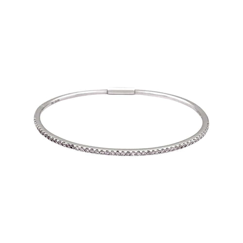 Bracelet Bracelet jonc or blanc et diamants. 58 Facettes 35451