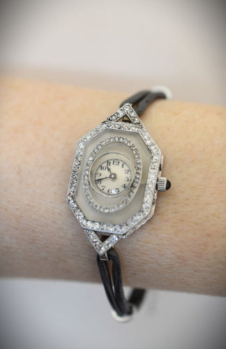 Montre Vacheron Constantin - Montre de dame Art déco en platine, or blanc et diamants 58 Facettes VC-500