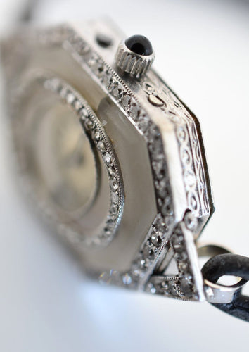 Montre Vacheron Constantin - Montre de dame Art déco en platine, or blanc et diamants 58 Facettes VC-500