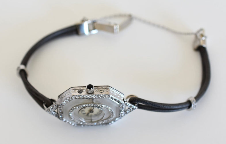 Montre Vacheron Constantin - Montre de dame Art déco en platine, or blanc et diamants 58 Facettes VC-500