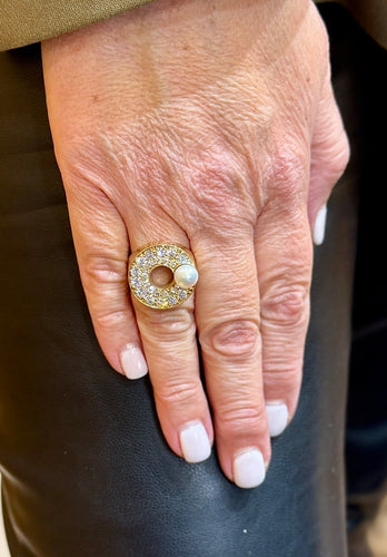 Bague 55 Henri Gargat - Bague Rétro-Modern en or jaune et diamants 58 Facettes Garg