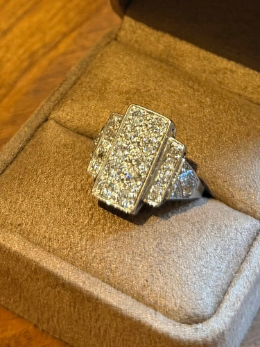 Bague 60 Bague Art déco en platine et or blanc avec diamants 58 Facettes bk