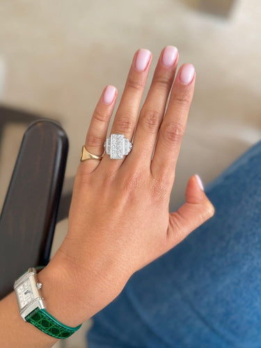 Bague 60 Bague Art déco en platine et or blanc avec diamants 58 Facettes bk