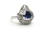 Bague 52 Bague années 70 en or blanc 18 carats, saphir et diamants baguette 58 Facettes 23538