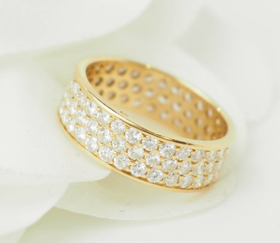 Prsten 55 Prsten Snubní prsten s diamantovým pavé ze žlutého zlata 18 kt 58 Facettes 33676