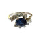Ring 52 Ring Art Deco (omkring 1945) i 18 kt guld med diamanter og safir 58 Facettes Q325B(965)