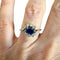 Ring 52 Ring Art Deco (omkring 1945) i 18 kt guld med diamanter og safir 58 Facettes Q325B(965)