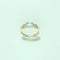 Anel 55.5 Anel em ouro amarelo 18 quilates com diamantes e pedra azul clara 58 Facettes 260100