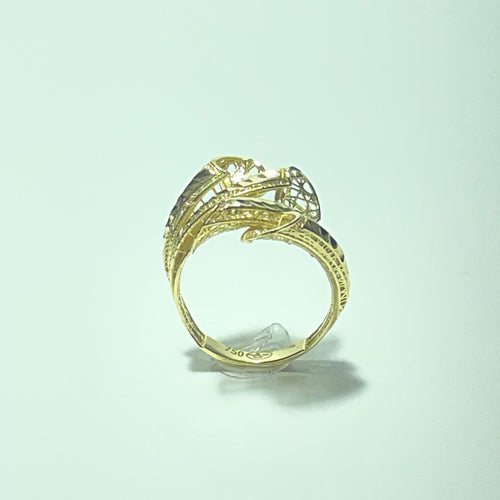 Anel 57 Anel vazado contemporâneo em ouro amarelo 18 quilates, tamanho 57 58 Facettes 260080