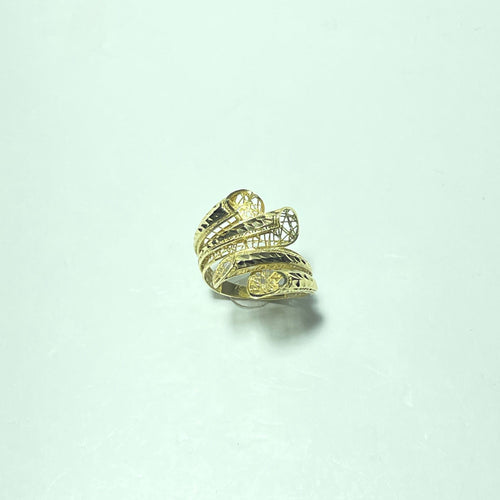 Anel 57 Anel vazado contemporâneo em ouro amarelo 18 quilates, tamanho 57 58 Facettes 260080