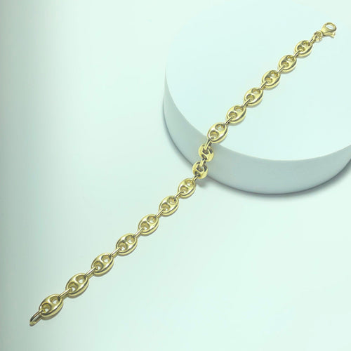 Bracelet Bracelet graine de café - Gourmette en or jaune 18 carats 58 Facettes 260104