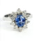 Anillo 54 Anillo roseta - Anillo de oro blanco de 18 quilates con zafiro y diamantes 58 Facettes Q403B