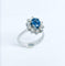 Anillo 54 Anillo roseta - Anillo de oro blanco de 18 quilates con zafiro y diamantes 58 Facettes Q403B