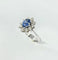 Anillo 54 Anillo roseta - Anillo de oro blanco de 18 quilates con zafiro y diamantes 58 Facettes Q403B